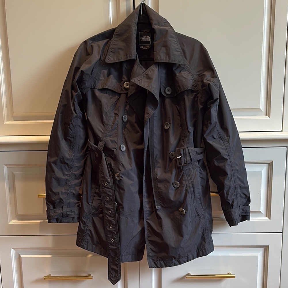 The North face. Women’s Black Double-Breasted Rain Jacket. Size M